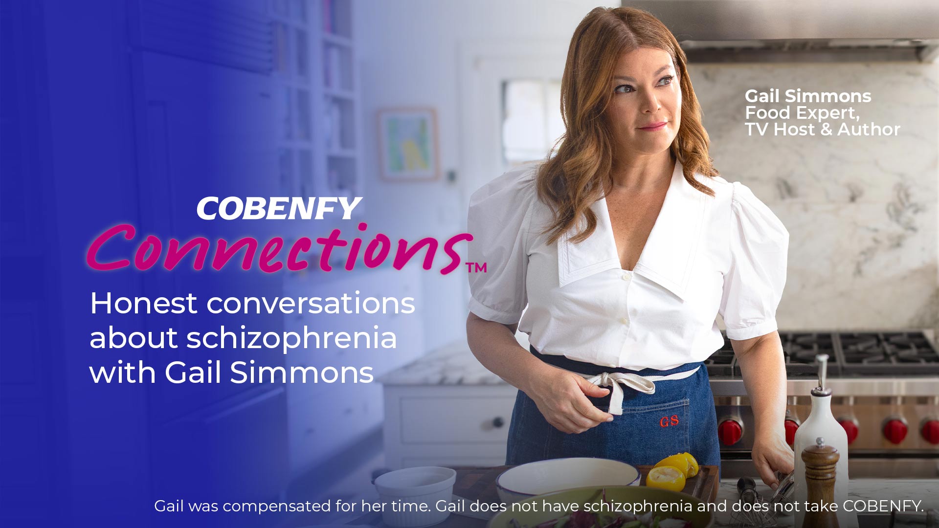 Gail Simmons, Food Expert, TV Host & Author preparing food in a kitchen
