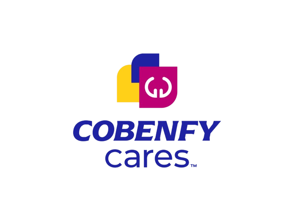 Logo for COBENFY CARES, a support program for patients with schizophrenia